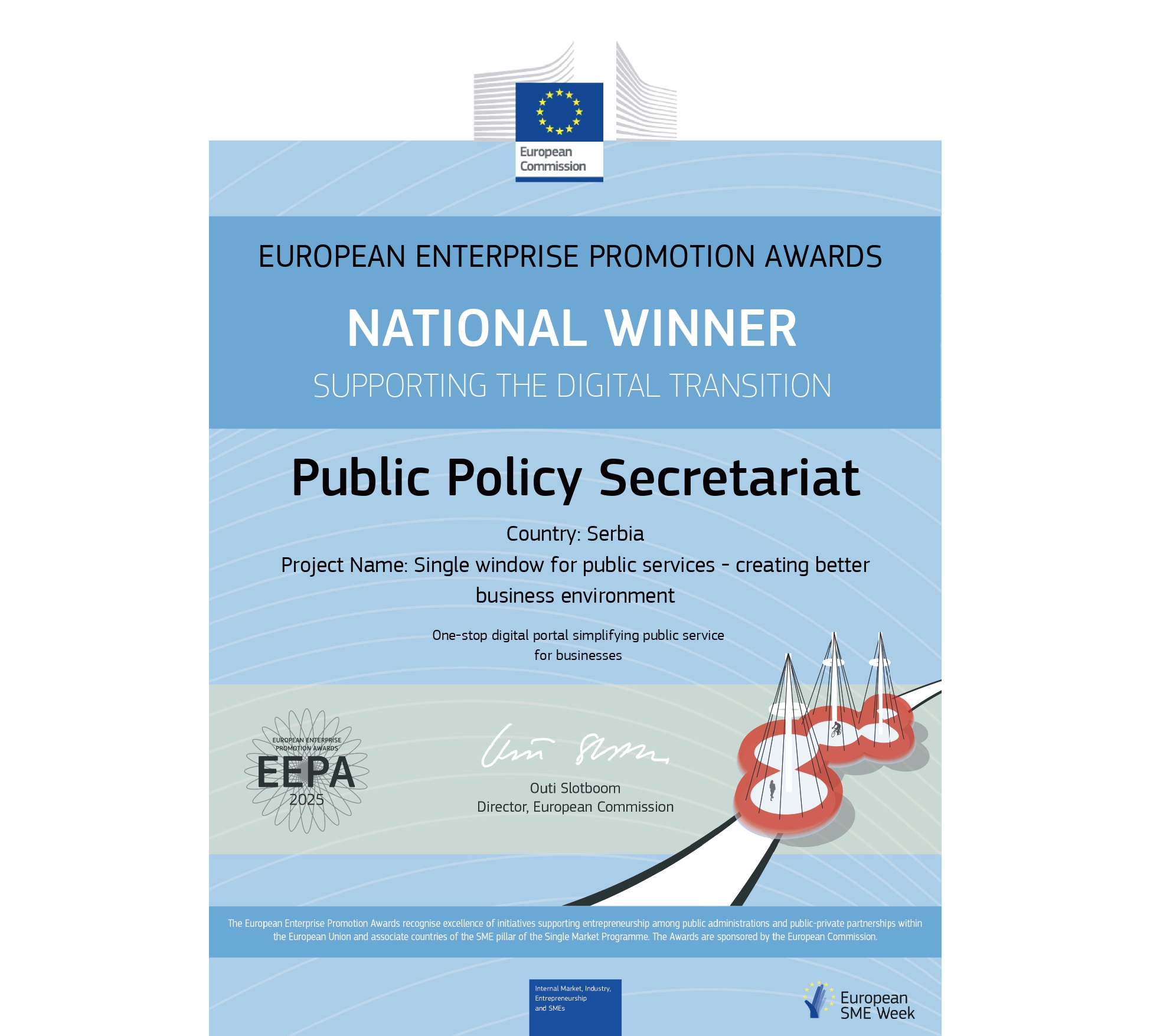 The Administrative Procedures Portal in the Finals of the European Enterprise Promotion Awards 2025